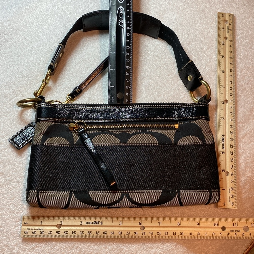 Coach Black and Gray Mini Bag with adjustable strap closure - Picture 3 of 13